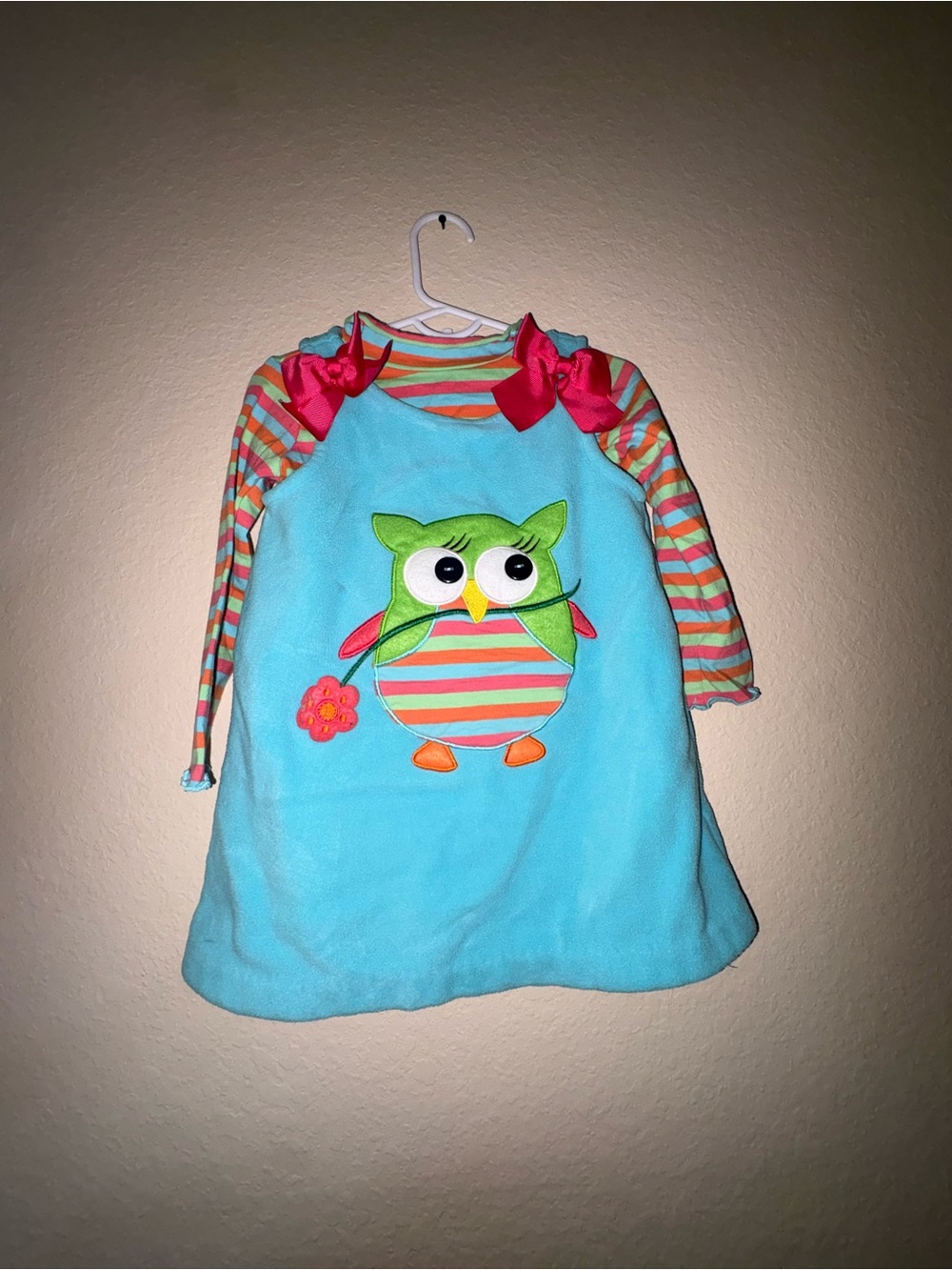 Bonnie Jean Aqua, Orange, Pink & Lime Striped Girls Dress